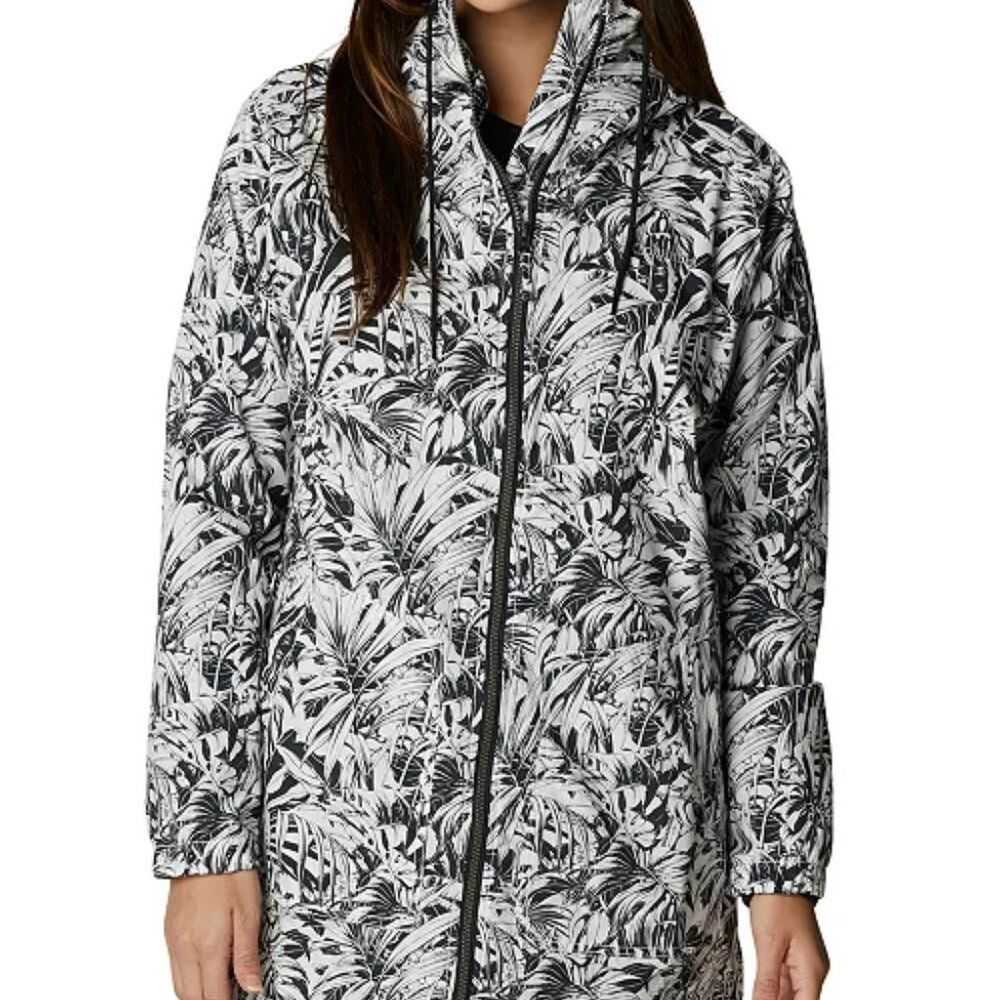 Columbia Castlewood Canyon Longline Jacket M Water Resistant Floral Tropical